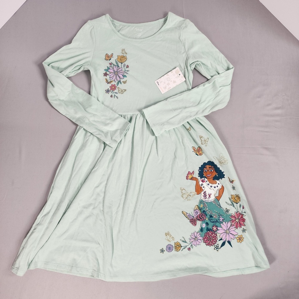 NWT Disney Jumping Beans Encanto Dress Girls 8 Mint Green Mirabel Glitter